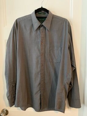 Trump Arrow , Men's Gray dress  Long-Sleeve Button-Up Shirt